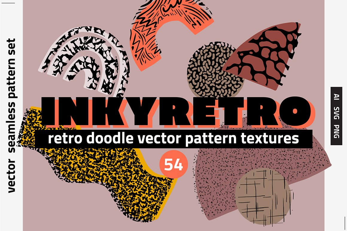 80s Doodles Vector Textures & Patterns