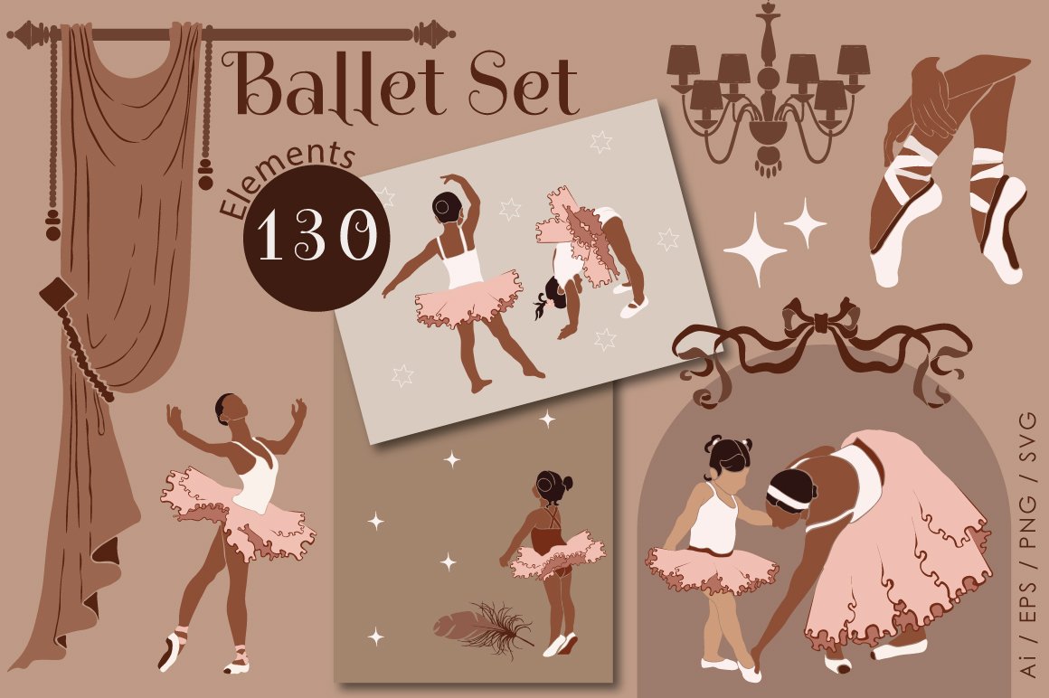 Ballet Set - Ballerina Graphic Clipart Kit