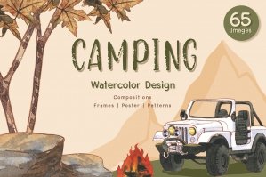 Camping Travel Watercolor Set