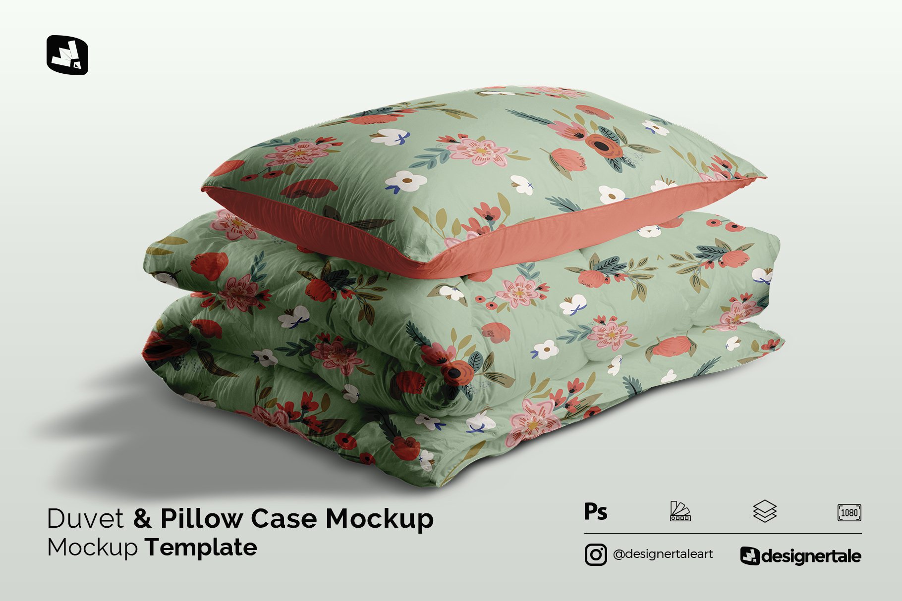 Duvet And Pillow Case Mockup