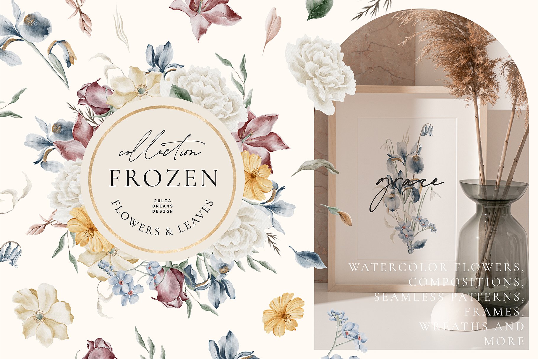 Frozen Flowers Watercolor Collection