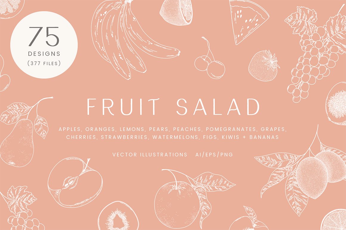 Fruit Salad Vector Illustrations