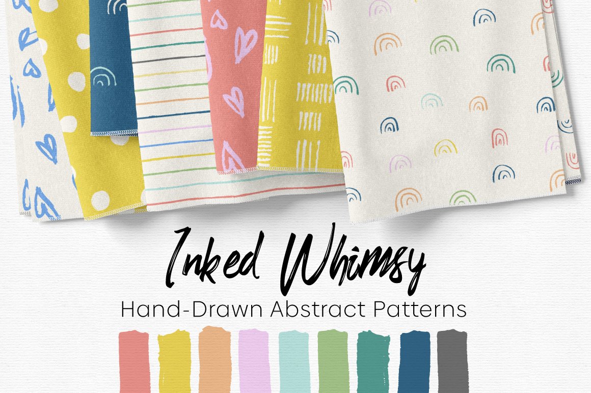 Inked Whimsy Hand-Drawn Abstract Patterns