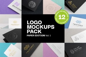 Logo Mockup Pack. Paper Edition Vol. 1