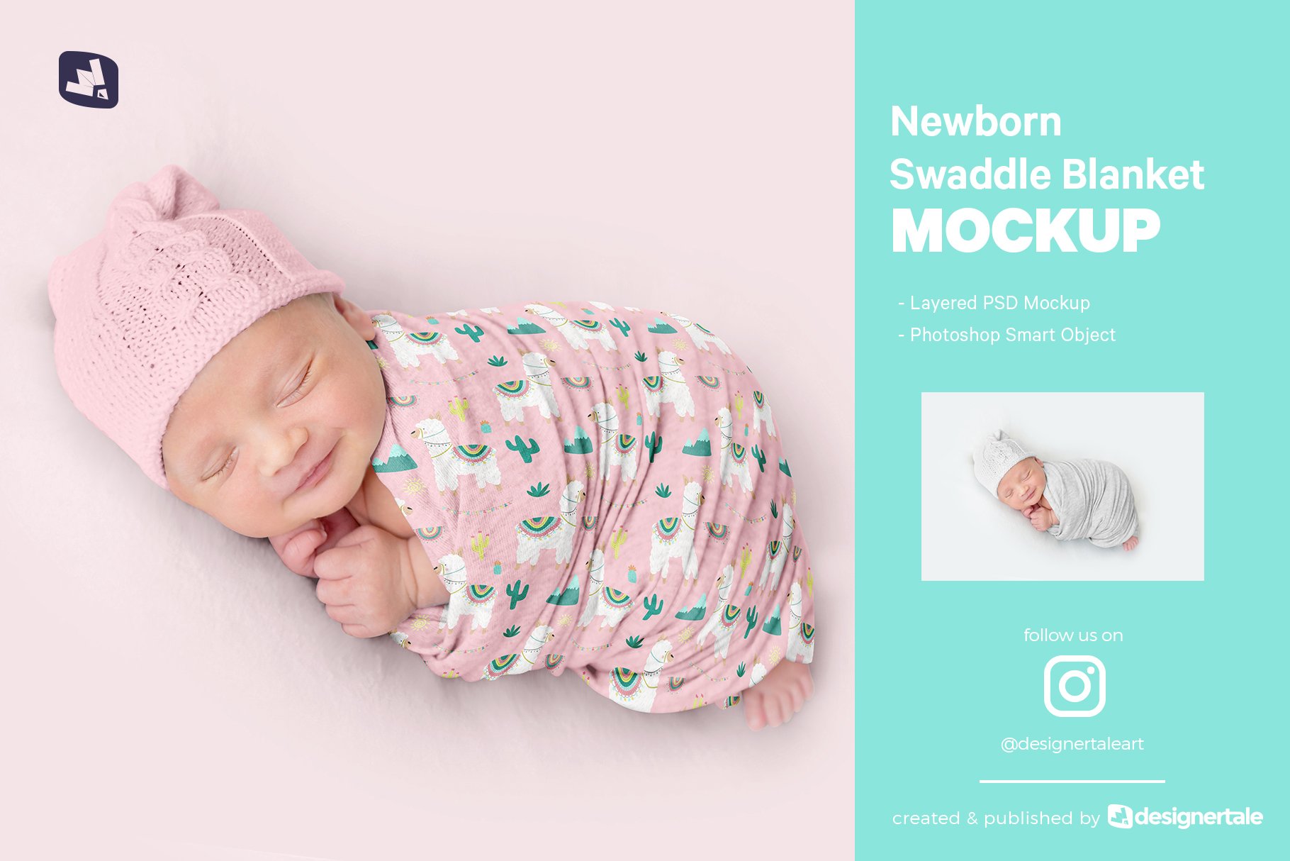 Newborn Swaddle Blanket Mockup