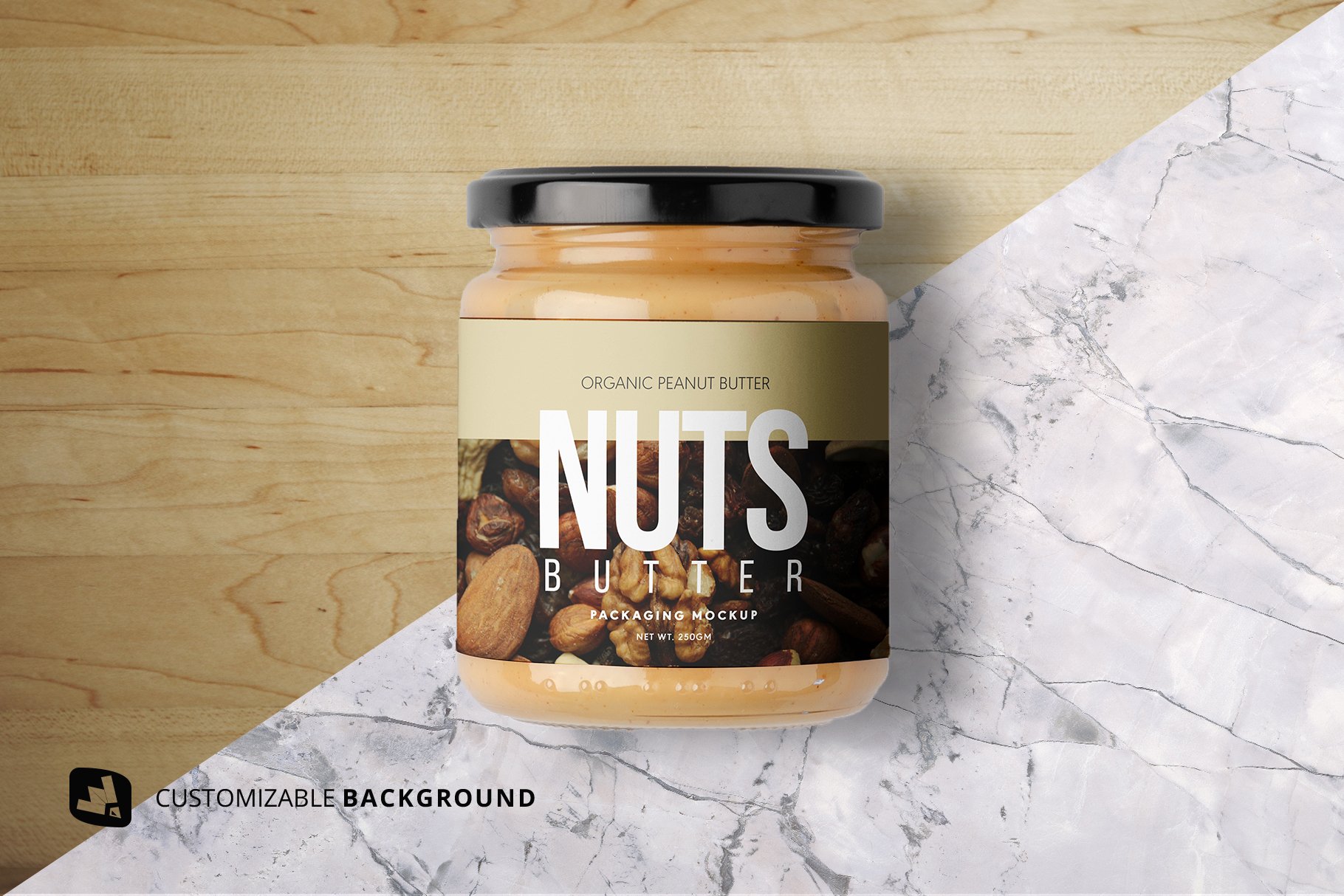 Organic Nut Butter Packaging Mockup
