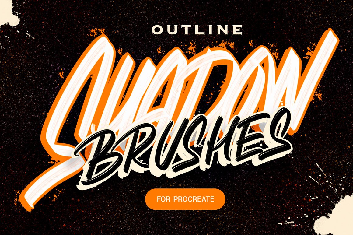 Outline Shadow Lettering Brushes