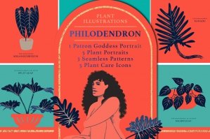 Philodendron Plant Illustration Pack