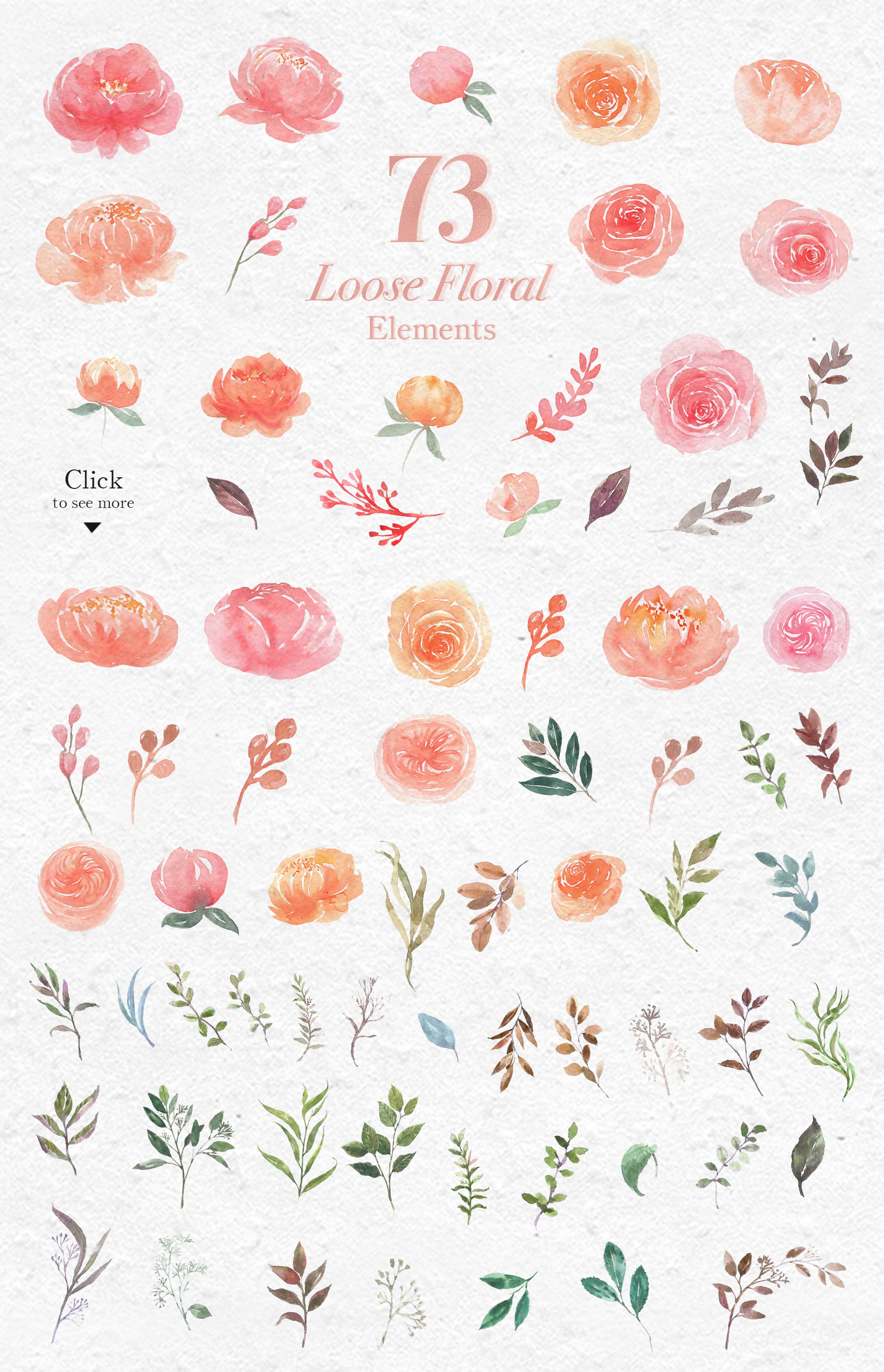 Pink Loose Florals Watercolor