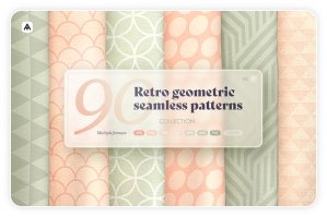 Retro Geometric Seamless Patterns Collection