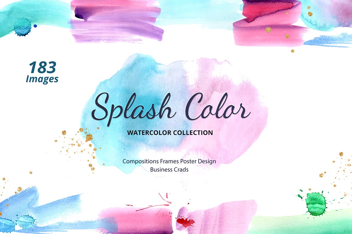 Splash Colorful Rainbow Watercolor Texture