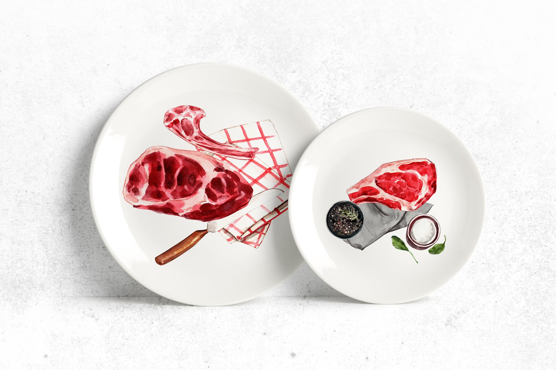 Steak Food Dinner Watercolor