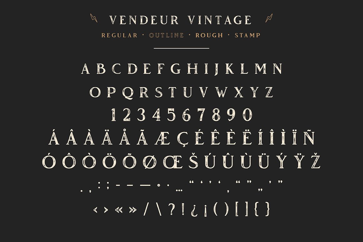 Vendeur Vintage Font Family + Extras