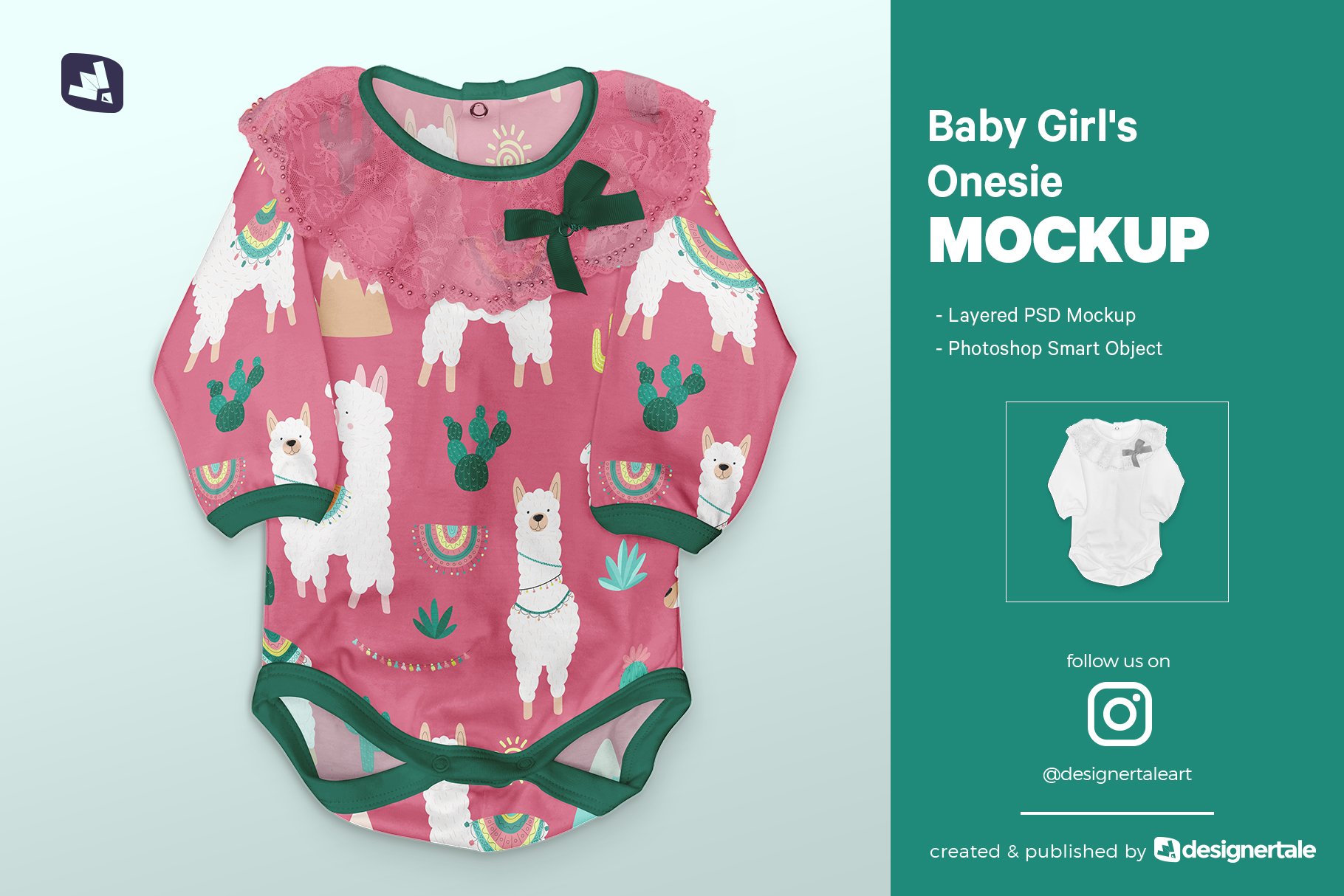 Baby Girls Onesie Mockup
