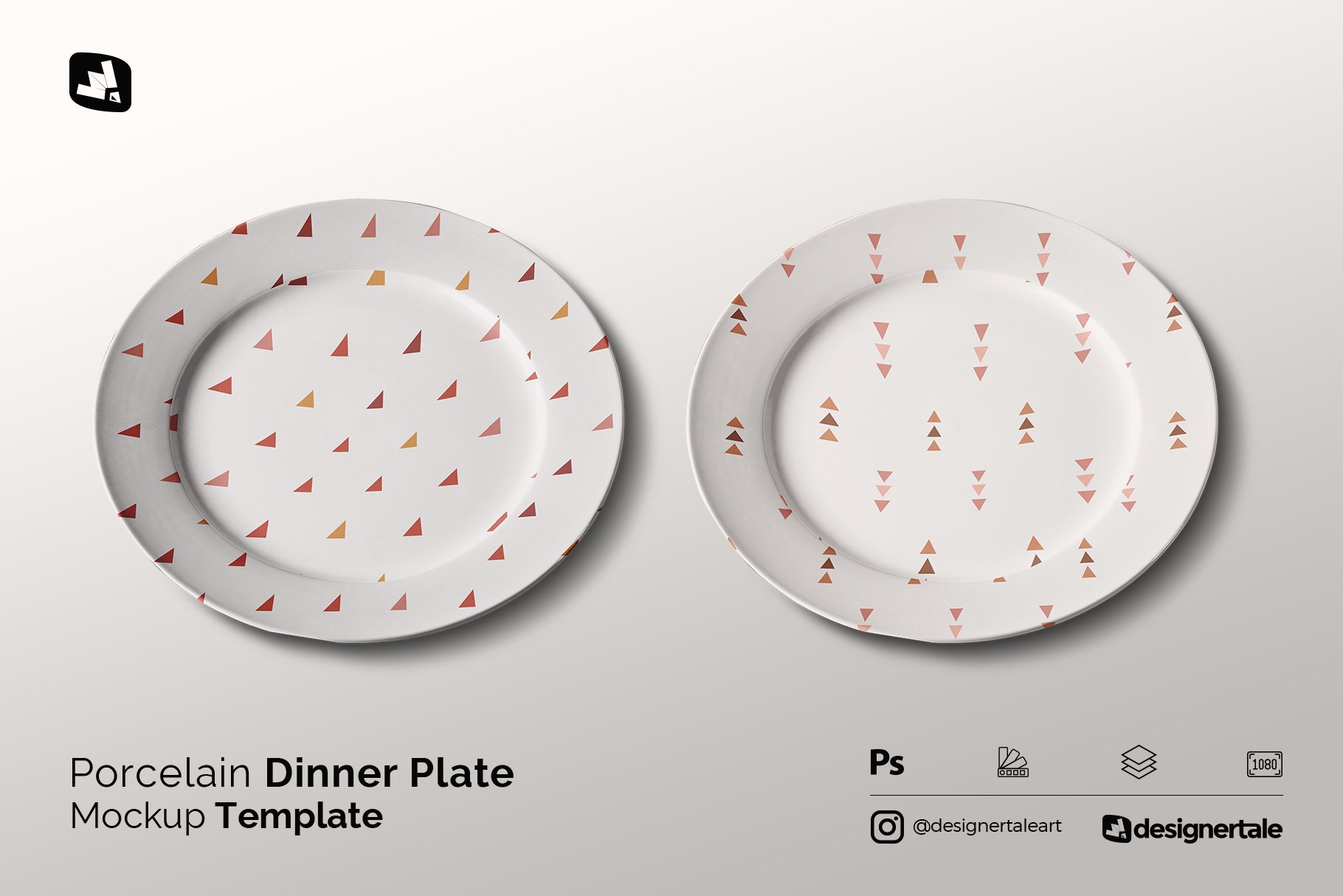 Porcelain Dinner Plate Mockup