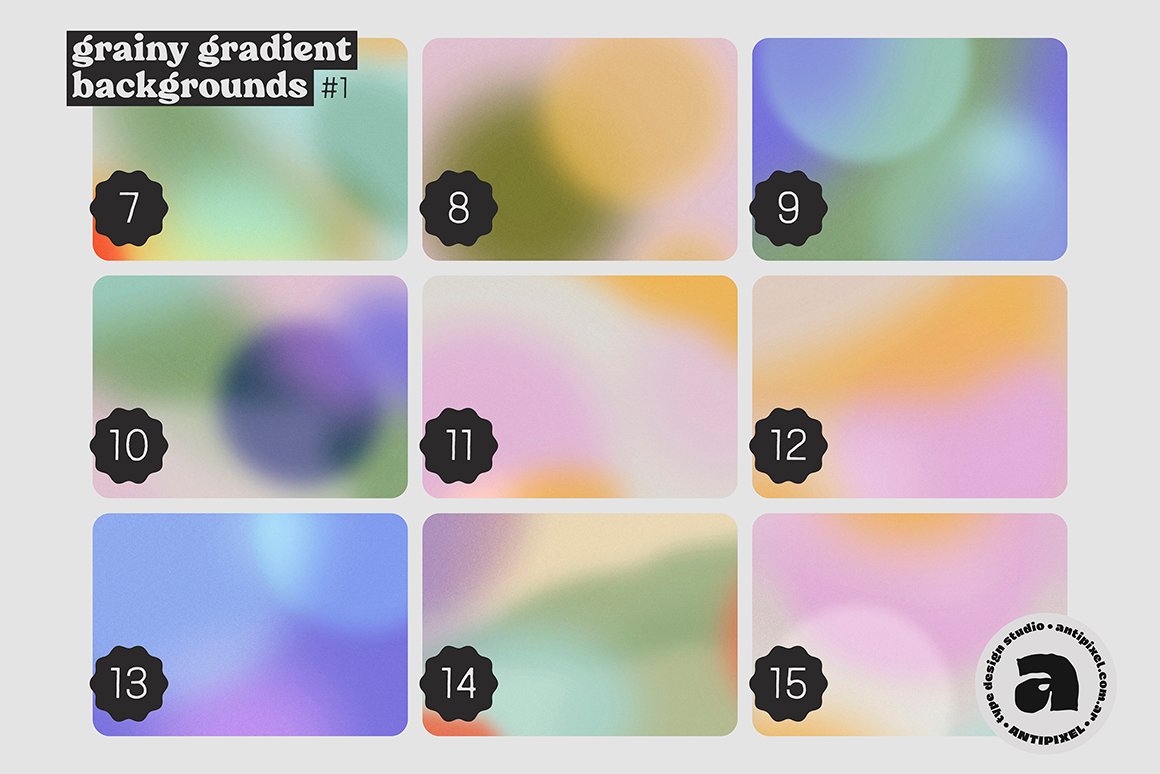 15 Grainy Circular Based Gradients