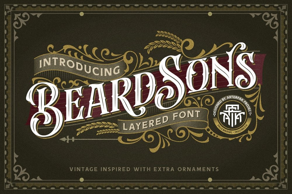 Beardsons – Layered Font