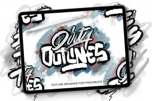 Dirty Outlines - Outline Brushes for Procreate