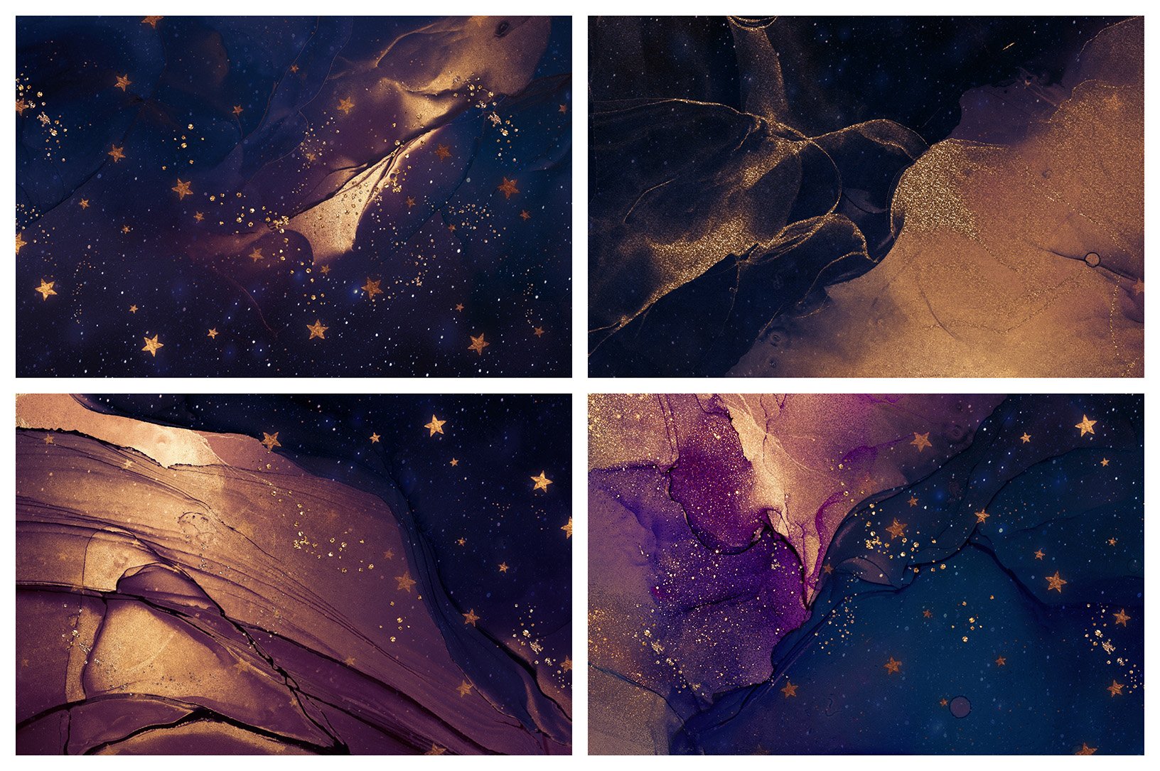 Gold Ink & Galaxy Backgrounds