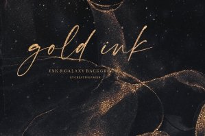 Gold Ink & Galaxy Backgrounds Vol. 2
