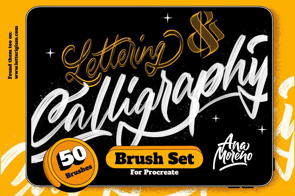 Lettering Typography Procreate Brushes for Calligraphy Advance Lettering Brushset for Procreate 20+ Procreate Lettering Brushes