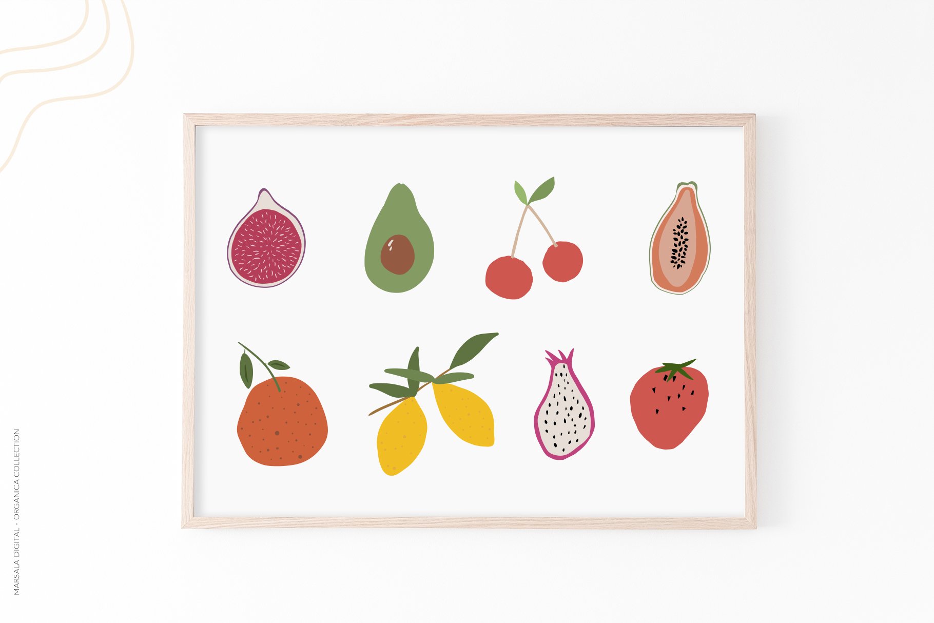 Abstract Fruit Shapes Art Print Elements Graphic by Musbila