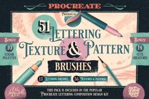 Procreate Lettering & Texture Brush Pack