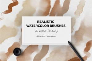 Realistic Watercolor Brushes - PS