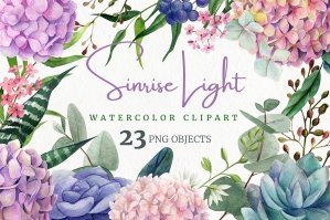 Sunrise Light, Floral Watercolor Collection