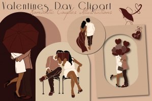 Valentines Day Clipart - Romantic Couples