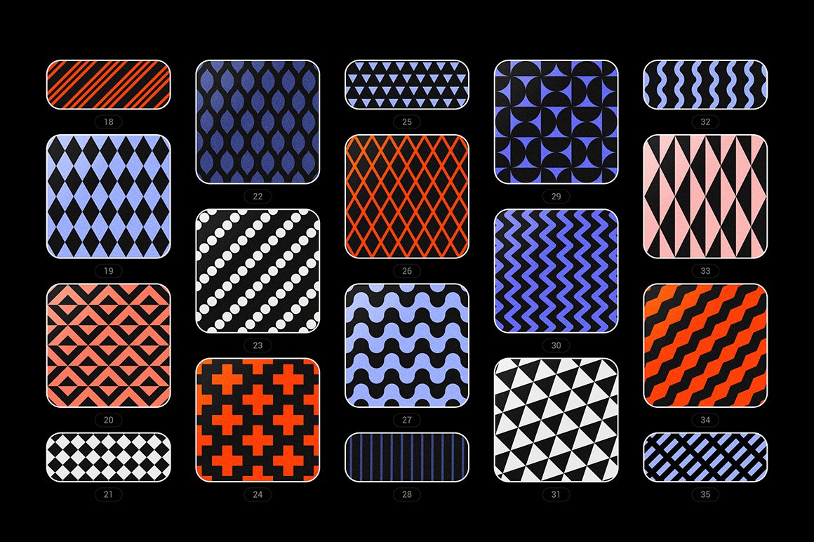 Vibrant Geometric Seamless Patterns Collection