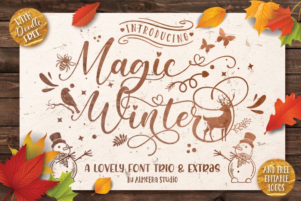 Magic Winter Font Trio & Extras