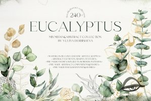 Eucalyptus Watercolor & Abstract Collection - Greenery Eucalyptus Clipart