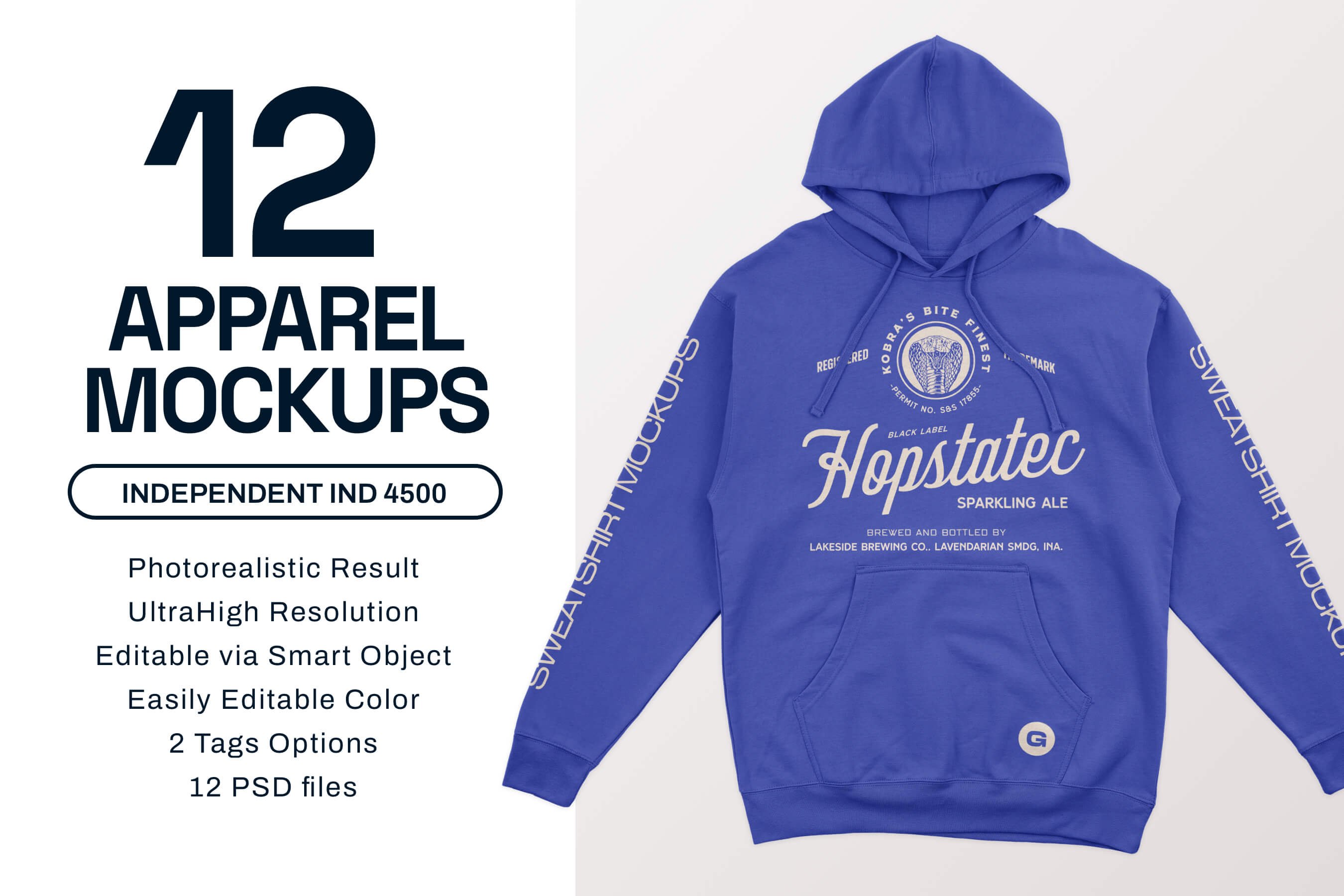 ITC IND4500 Hooded Pullover Mockups Design Cuts