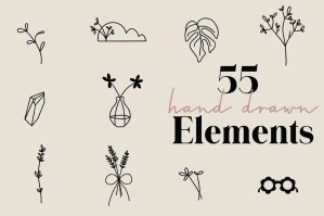 55 Hand Drawn Elements