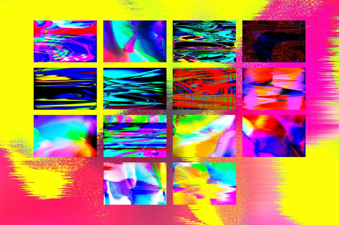 Abstract Glitch Art Textures