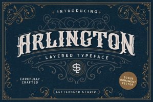 Arlington Layered Font & Ornaments