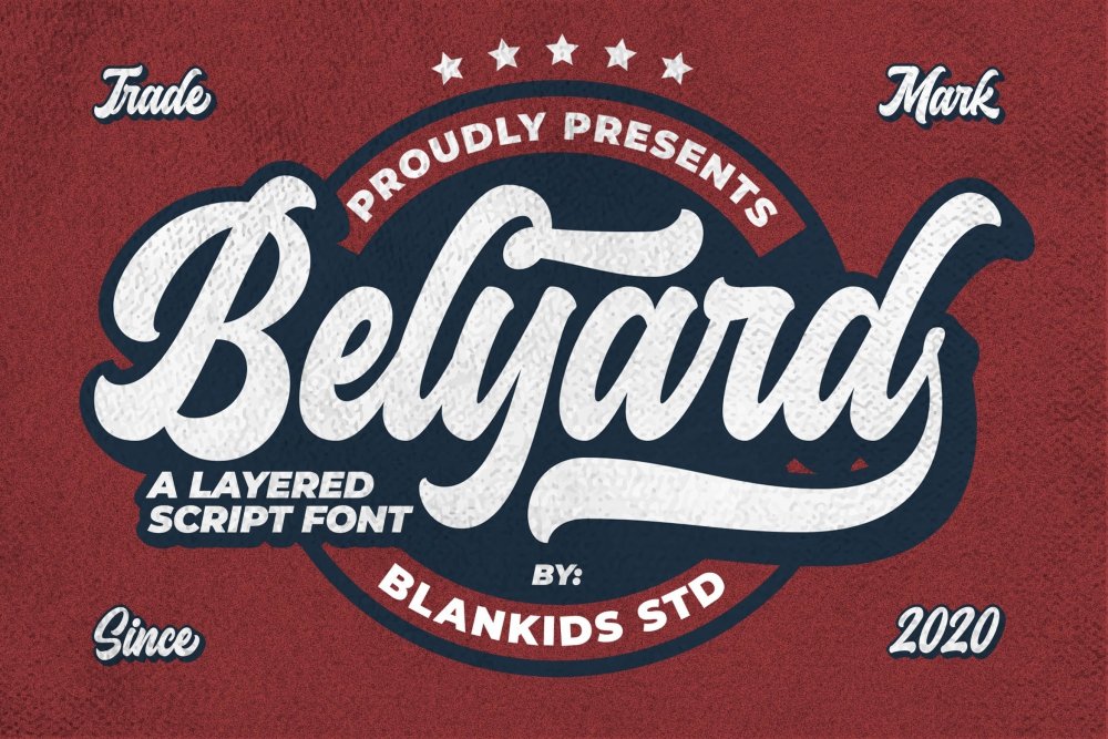 Belyard Layered Script Font