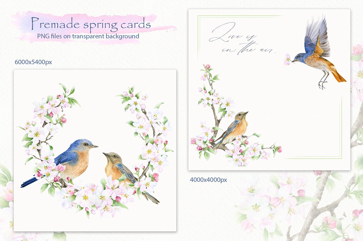 Blooming Spring Hand Drawn Watercolor Collection