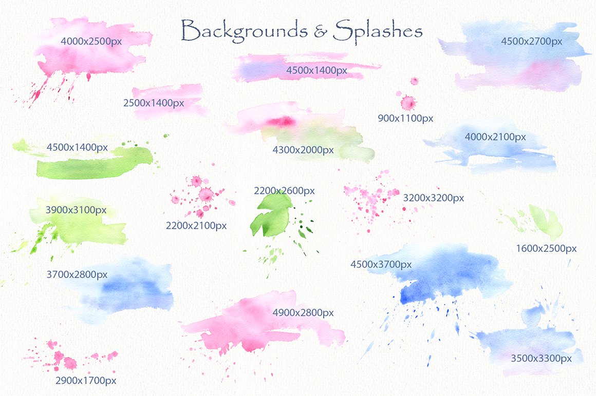 Blooming Spring Hand Drawn Watercolor Collection - Design Cuts