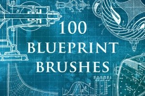 100 Blueprint Mechanics Brushes