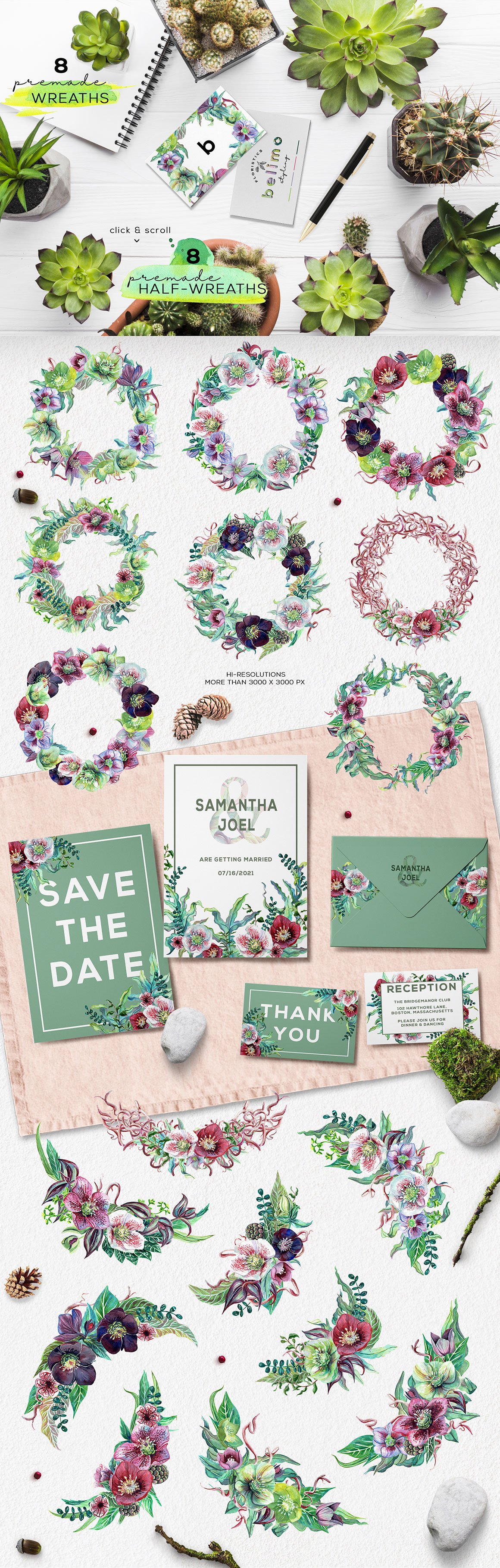 Botanica Floral & Greenery Watercolor Collection
