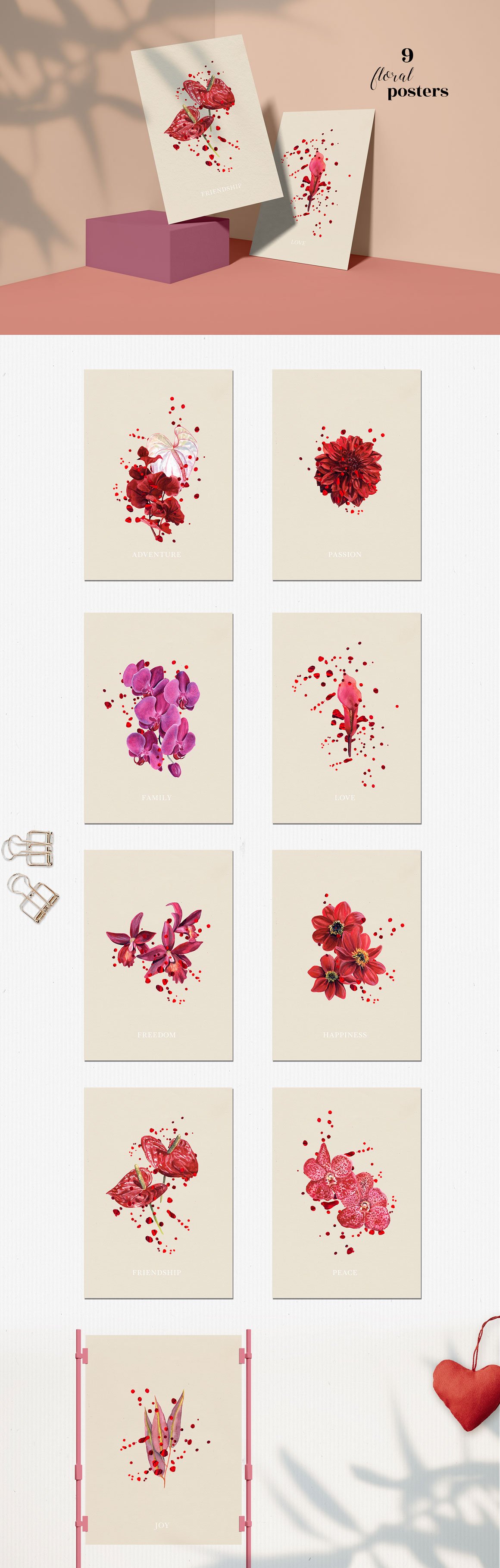 Crimson Floral Collection
