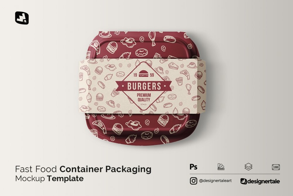 Premium PSD  Eco friendly fast food packaging mock-up