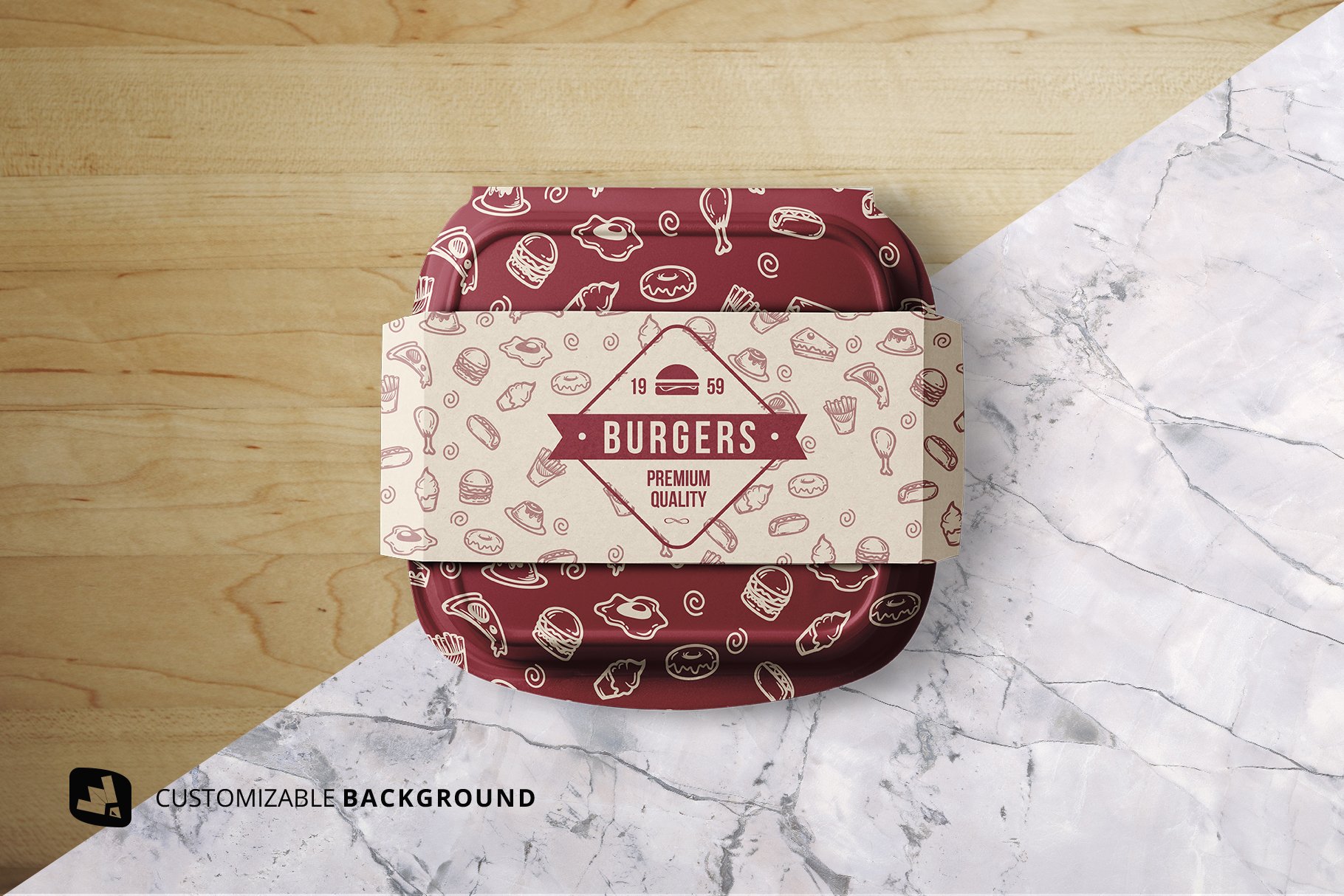 Fast Food Container Packaging Mockup