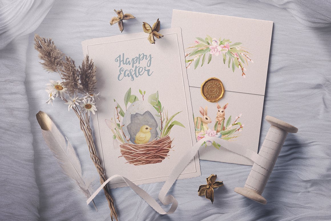 Happy Easter Watercolor Clipart