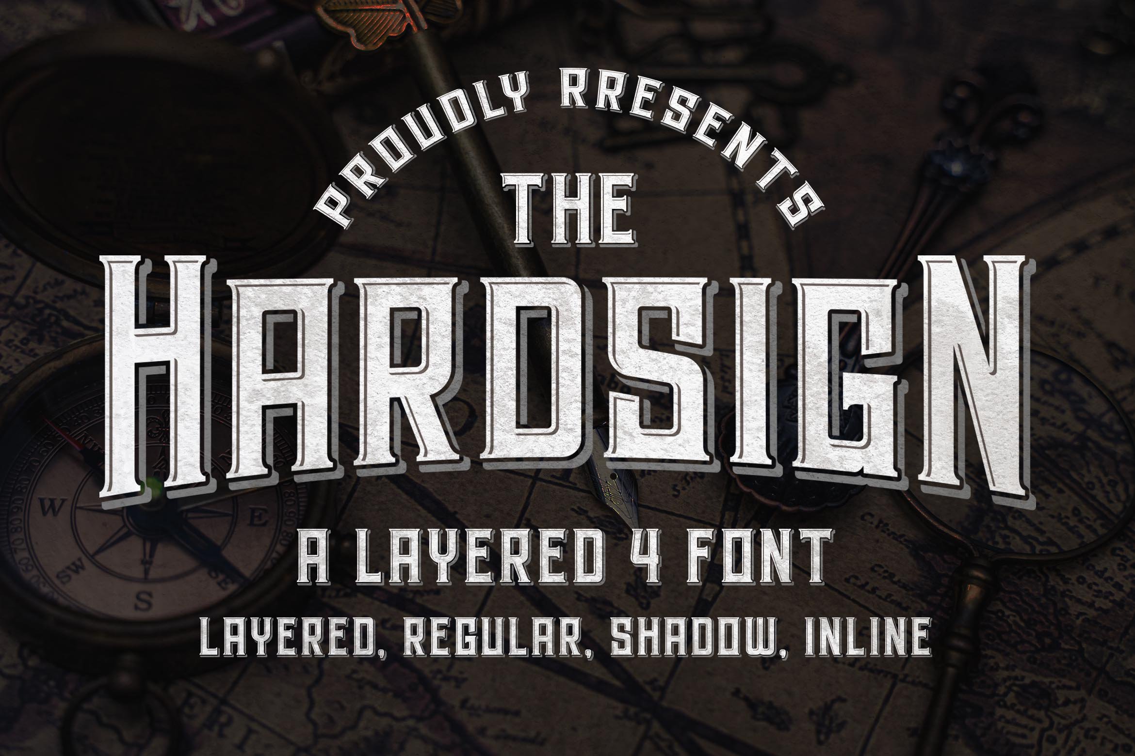 Hardsign Layered Font - Design Cuts