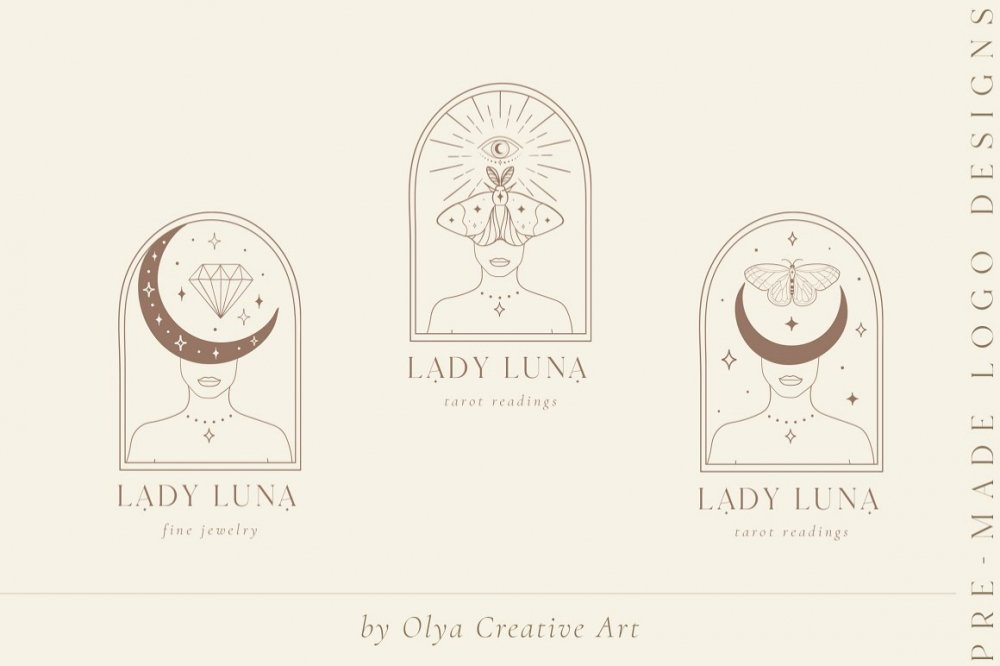 Lady Luna Pre-Made Brand Logo Designs - Design Cuts