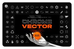Chrome & Vector Abstract Shapes Bundle