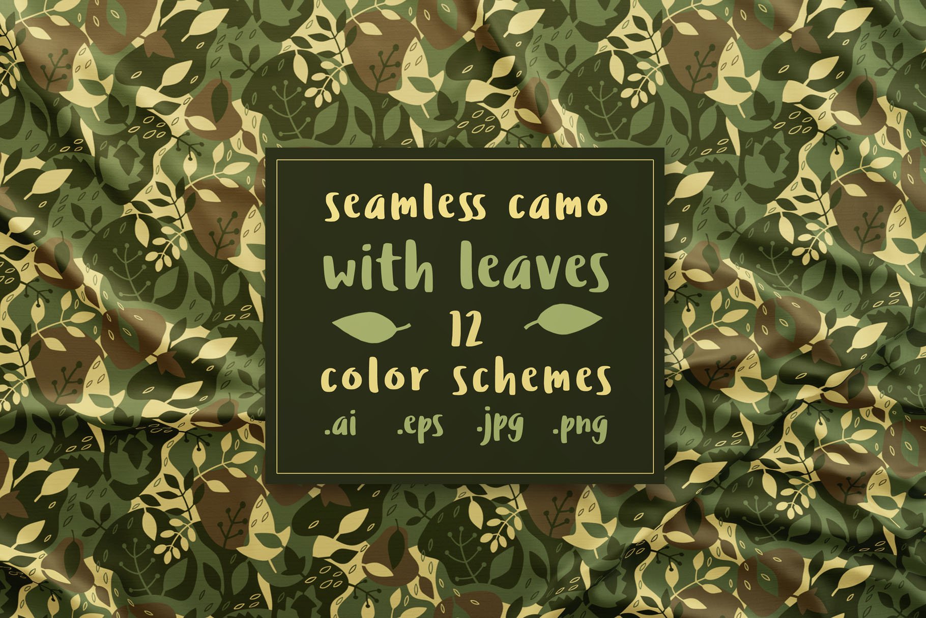 Seamless Camouflage with Leaves - Design Cuts